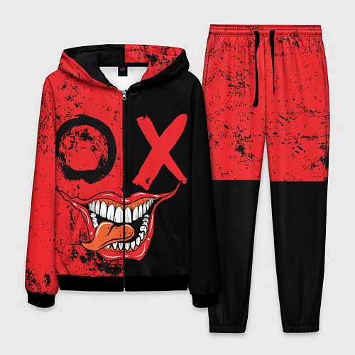 Мужской костюм Злобный смайлик с языком / 3D-Черный – фото 1