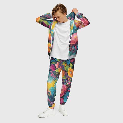 Мужской костюм Лето красочные цветы / 3D-Меланж – фото 3