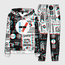 Костюм мужской Twenty one pilots glitch pattern, цвет: 3D-белый