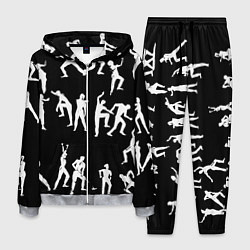Костюм мужской Silhouettes of moving people, цвет: 3D-меланж