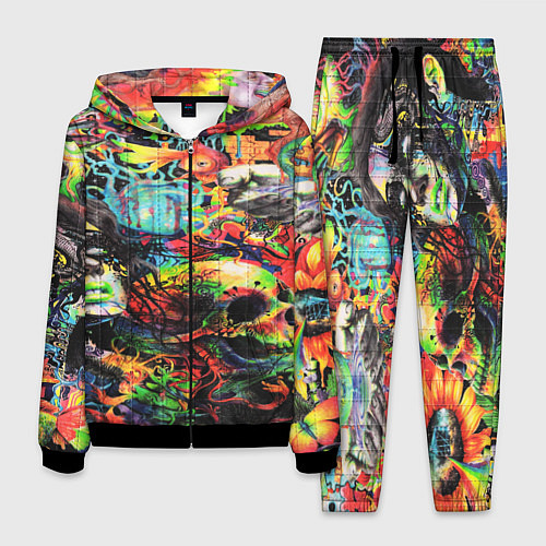 Мужской костюм Кислотные рисунки психоделика / 3D-Черный – фото 1