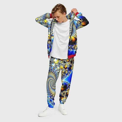 Мужской костюм Фрактальный психоделики узор / 3D-Красный – фото 3