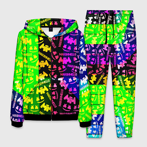 Мужской костюм Marshmello pattern neon steel / 3D-Черный – фото 1