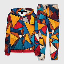 Костюм мужской Разноцветные треугольники, цвет: 3D-красный