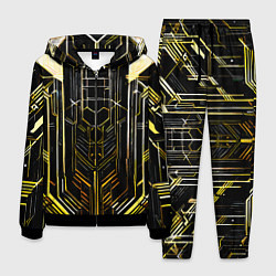 Мужской костюм Gold lines on a black background