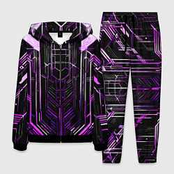 Костюм мужской Purple lines on a black background, цвет: 3D-черный