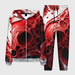 Мужской костюм Красно-белая абстрактная структура