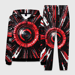 Мужской костюм Чёрно-красная сфера киберпанк