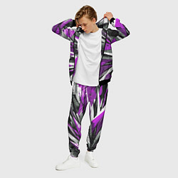 Костюм мужской Чёрно-фиолетово-белая абстракция, цвет: 3D-черный — фото 2