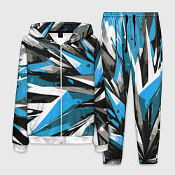 Мужской костюм Чёрно-сине-белая абстракция