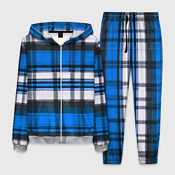 Костюм мужской Сине-белая ткань в клетку, цвет: 3D-меланж