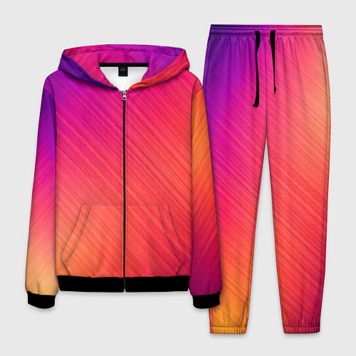 Мужской костюм Градиент в косую полоску / 3D-Черный – фото 1