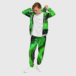 Костюм мужской Зелёные брызги на чёрном фоне, цвет: 3D-меланж — фото 2
