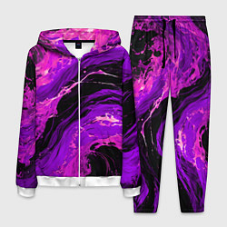 Мужской костюм Фиолетовые брызги на чёрном фоне