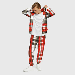 Костюм мужской Чёрные полосы на красно-белом фоне, цвет: 3D-белый — фото 2