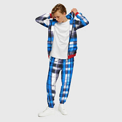 Костюм мужской Чёрные полосы на сине-белом фоне, цвет: 3D-красный — фото 2