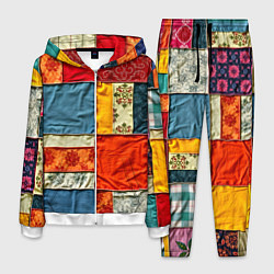 Костюм мужской Пэчворк из ярких тканей, цвет: 3D-белый