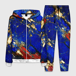 Мужской костюм Золотой и красный минерал в синем камне