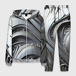 Мужской костюм Полированный серебряный металл