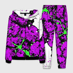 Мужской костюм Зелёно-розовая абстракция на белом фоне