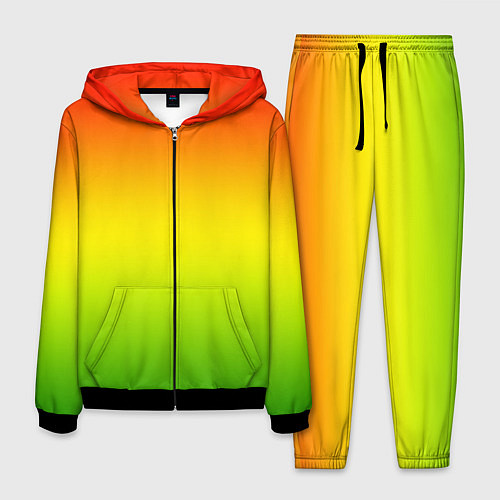 Мужской костюм Градиент сочный красно-жёлто-зелёный / 3D-Черный – фото 1