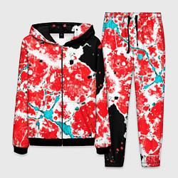 Мужской костюм Сине красная абстракция на чёрном фоне