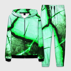 Мужской костюм Трещины на абстрактном зелёном фоне
