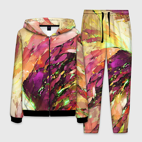 Мужской костюм Красно-жёлтая абстракция / 3D-Черный – фото 1