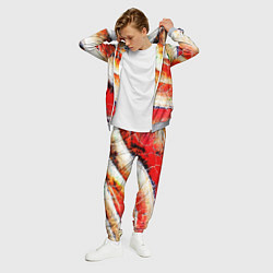 Костюм мужской Красно-белая волнистая абстракция, цвет: 3D-меланж — фото 2