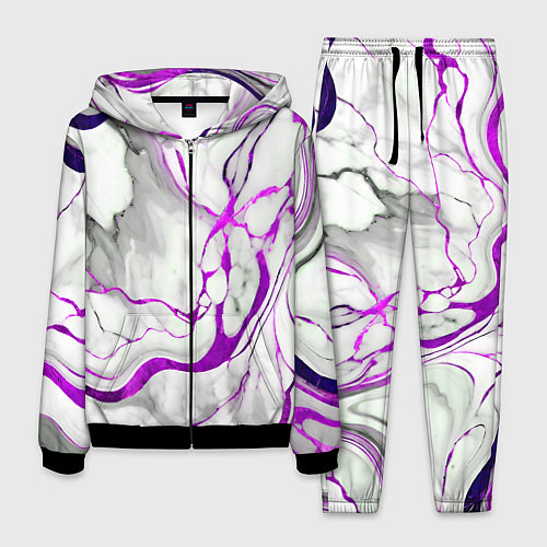 Мужской костюм Фиолетово-белый мрамор / 3D-Черный – фото 1