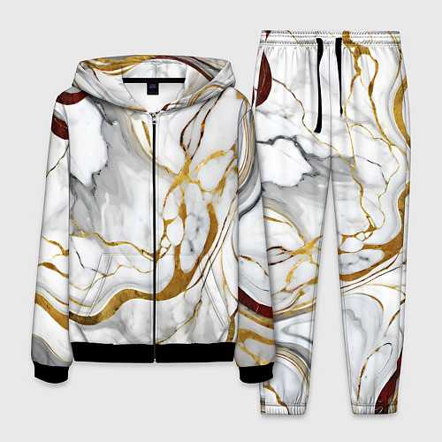 Мужской костюм Жёлто-белый мрамор / 3D-Черный – фото 1