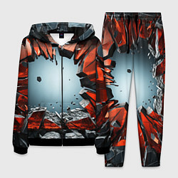 Костюм мужской Разбитые плиты из стекла, цвет: 3D-черный