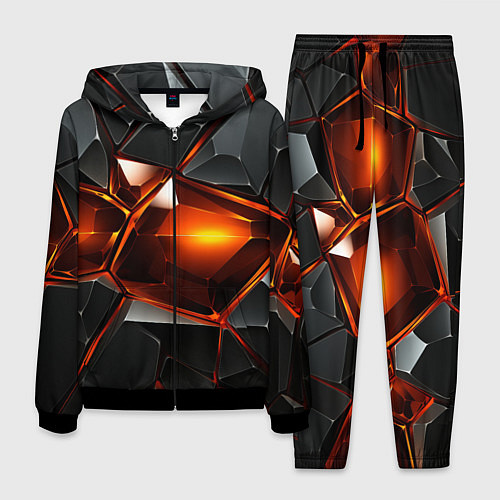 Мужской костюм Красные стекла и черные камни - текстура / 3D-Черный – фото 1
