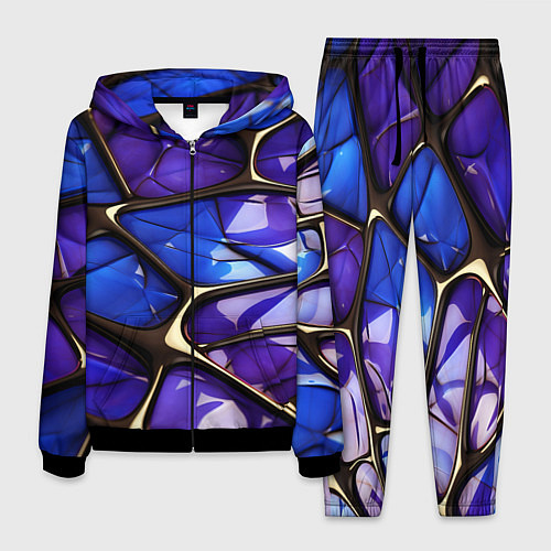 Мужской костюм Синие и фиолетовые плиты / 3D-Черный – фото 1