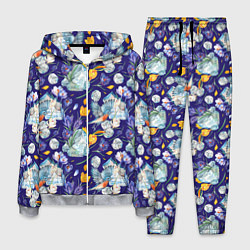 Костюм мужской Крокусы и зяблик во льдах, цвет: 3D-меланж