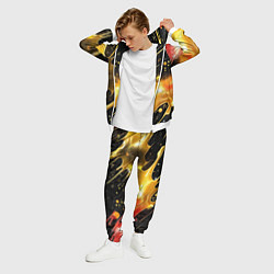 Костюм мужской Оранжевая краска на черном, цвет: 3D-белый — фото 2