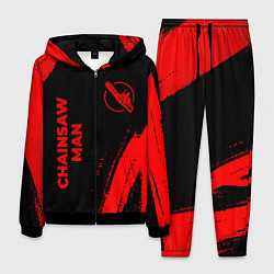 Костюм мужской Chainsaw Man - red gradient вертикально, цвет: 3D-черный