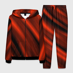 Костюм мужской Красно-оранжевый полосы текстурные с затемнением, цвет: 3D-черный
