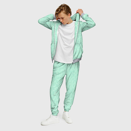 Мужской костюм Аквамарин однотонный текстурированный / 3D-Меланж – фото 3