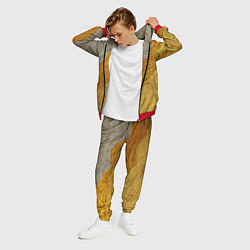 Костюм мужской Золотые волны на сером текстура, цвет: 3D-красный — фото 2