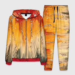 Костюм мужской Красочная текстура с блестяшками, цвет: 3D-красный