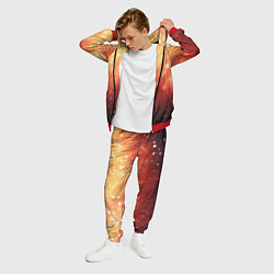 Костюм мужской Желто-красная текстура блестящая, цвет: 3D-красный — фото 2