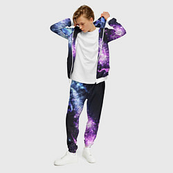 Костюм мужской Фиолетово-синяя абстрактная волна, цвет: 3D-белый — фото 2