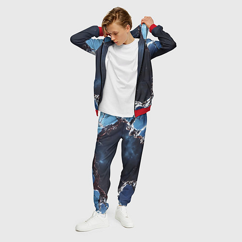 Мужской костюм Объемная дыра в стене текстура / 3D-Красный – фото 3