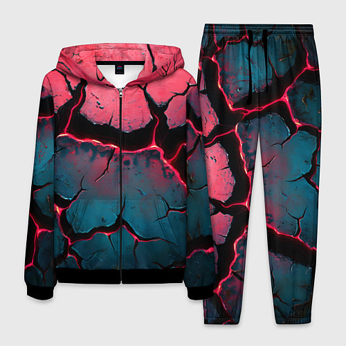 Мужской костюм Объемные разломы текстура / 3D-Черный – фото 1