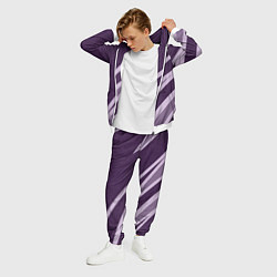 Костюм мужской Фиолетовый абстрактный с полосой, цвет: 3D-белый — фото 2