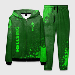 Костюм мужской Hellsing - green gradient вертикально, цвет: 3D-черный