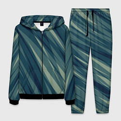 Мужской костюм Зеленовато-синий полосы