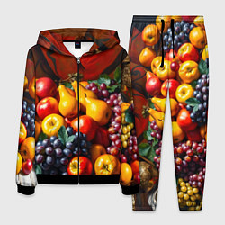 Костюм мужской Фруктовый натюрморт, цвет: 3D-черный