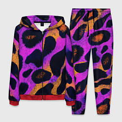 Костюм мужской Неоновый леопардовый узор, цвет: 3D-красный